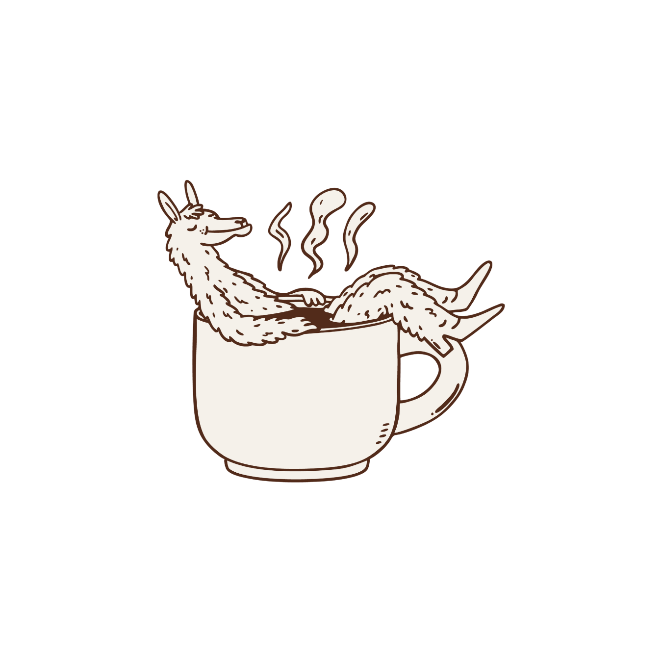 Black Llama Coffee logo — llama in a coffee cup